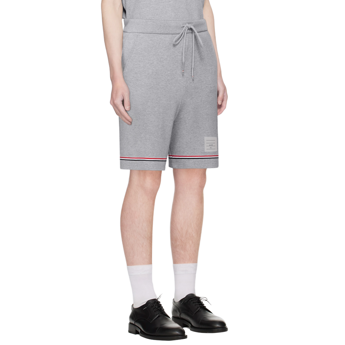 Thom Browne Style Tricolor ribbon unisex shorts
