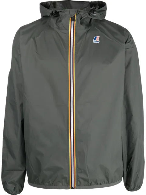 K-Way logo-print hooded jacket