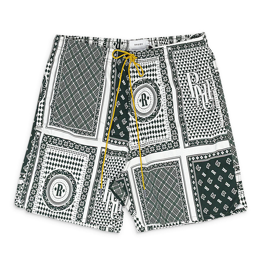 Grey Bandana Swim Trunks