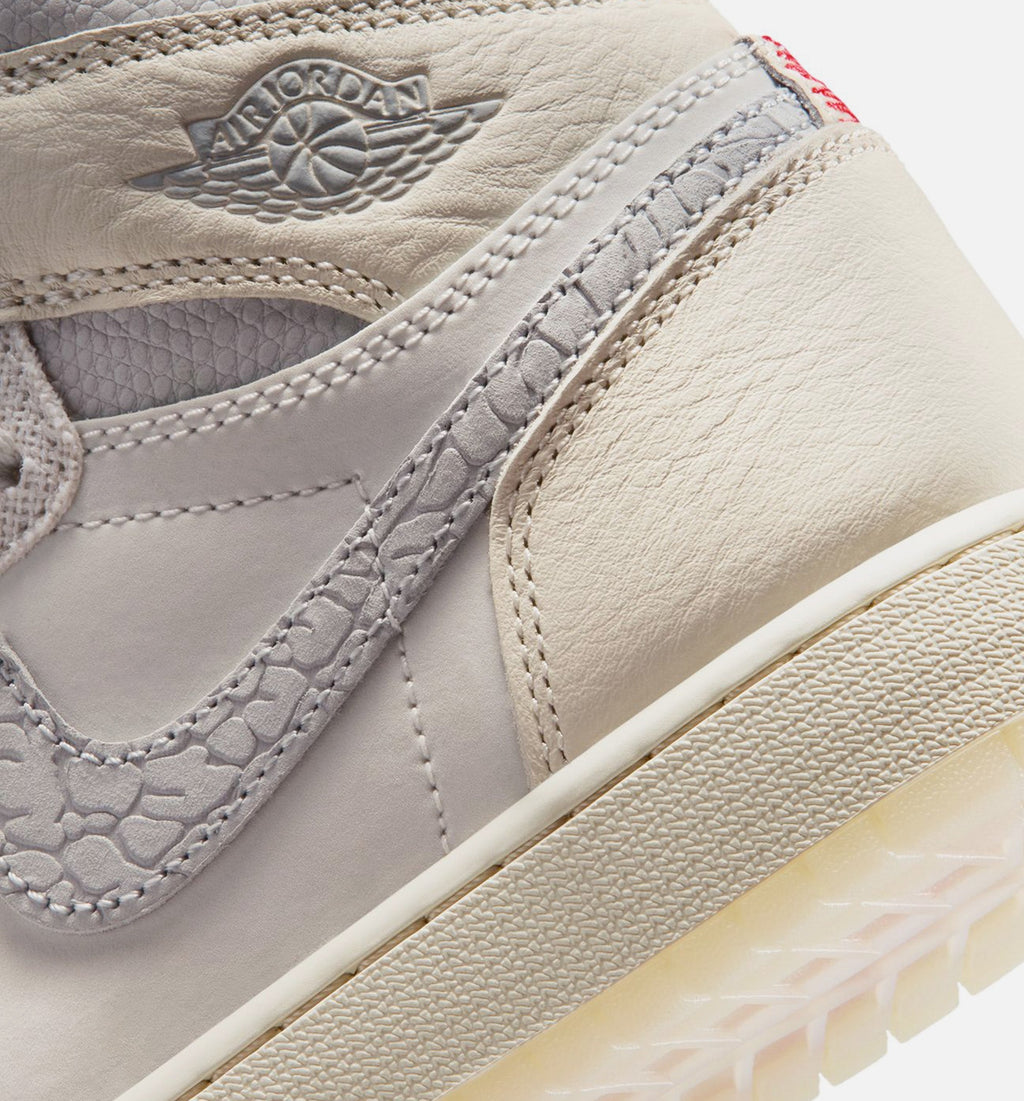 Air Jordan 1 Retro High OG Grade School Lifestyle Shoe - Sail/University Red/Pale Ivory/Coconut Milk/Phantom