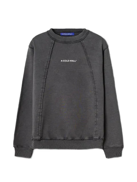 A-COLD-WALL* logo-print raw-edge sweater
