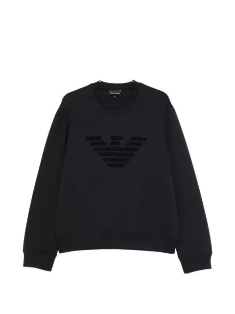 Emporio Armani double jersey sweatshirt with large flocked logo
