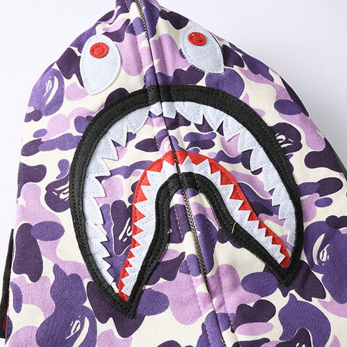BAPE Purple Camo Shark Hoodie
