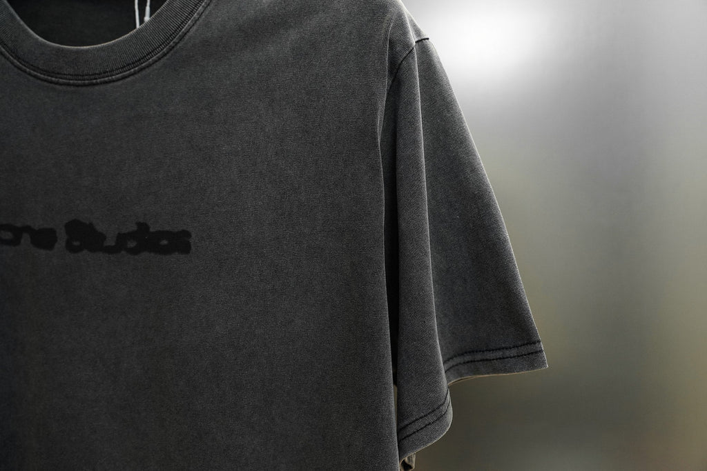 Acne Studios Washed Effect Front Logo Crew‑Neck Short‑Sleeve T‑Shirt