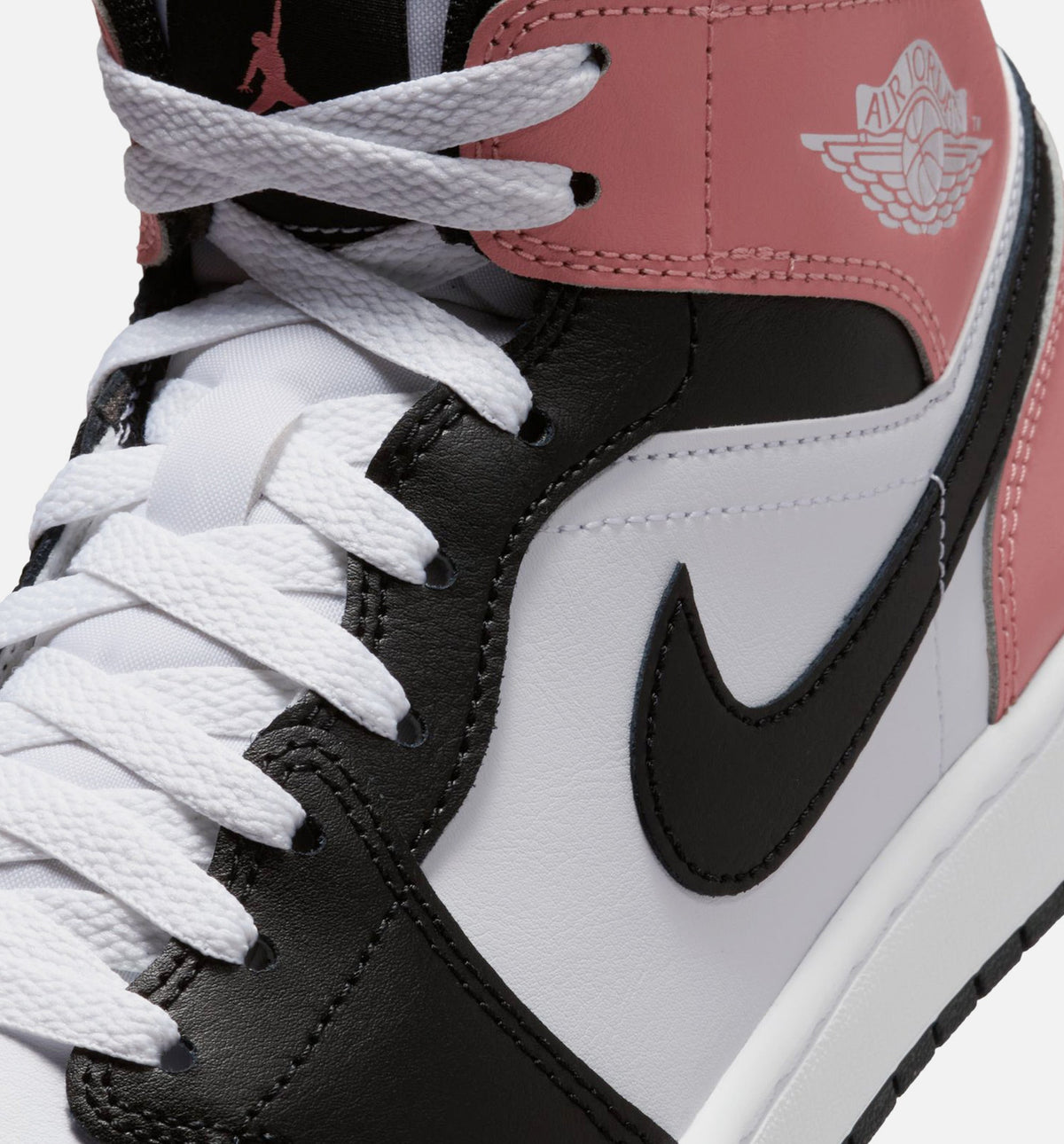Air Jordan 1 Mid Mens Lifestyle Shoe - White/Rust Pink/Black