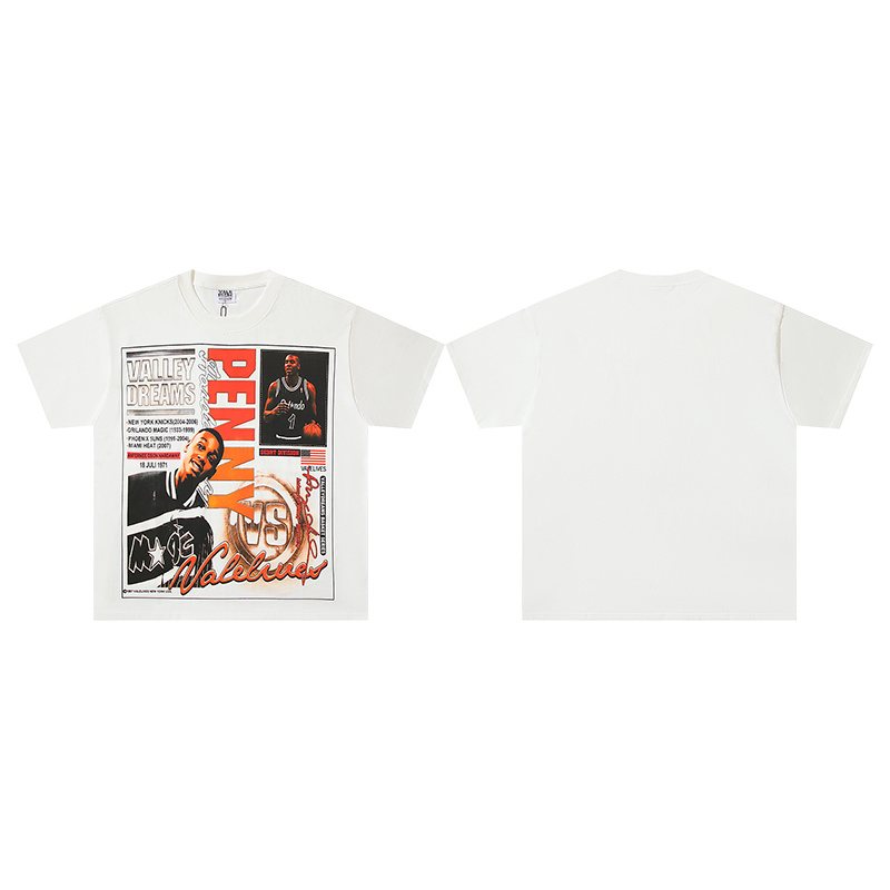 VALE USA Penny Basketball Graphic T-Shirt - White