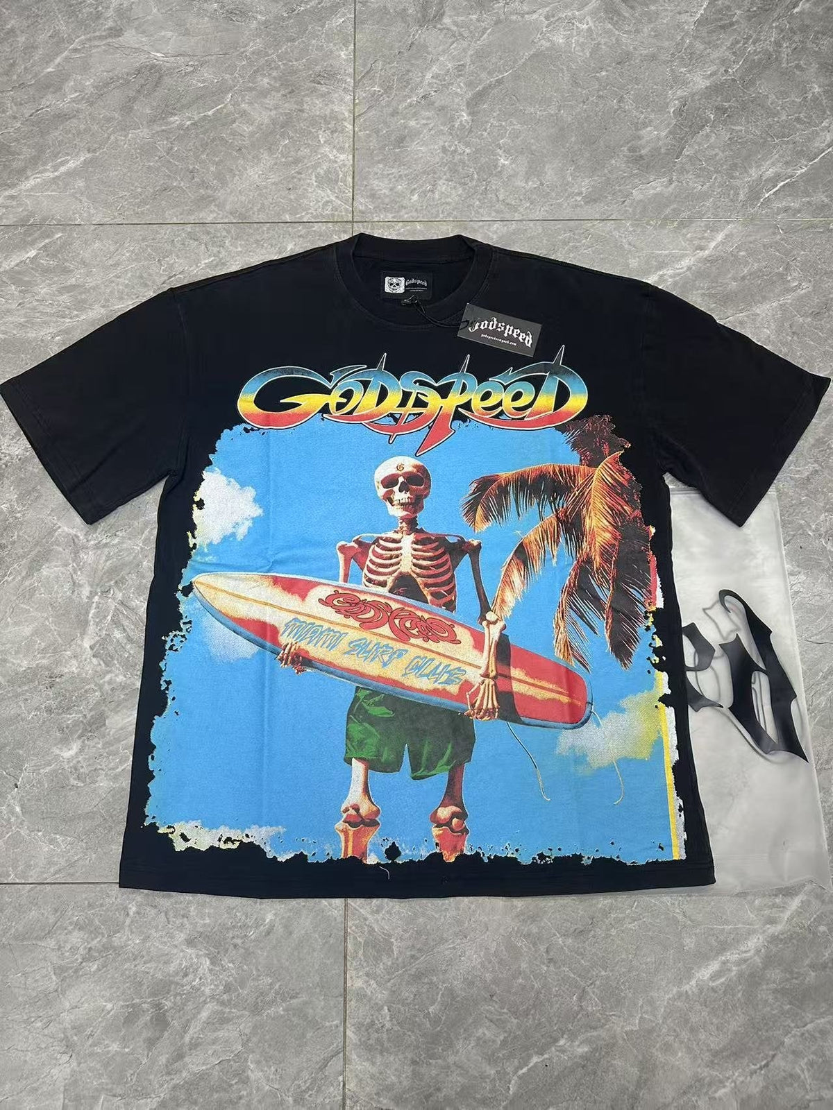 Godspeed Skeleton Surfer Graphic T-Shirt