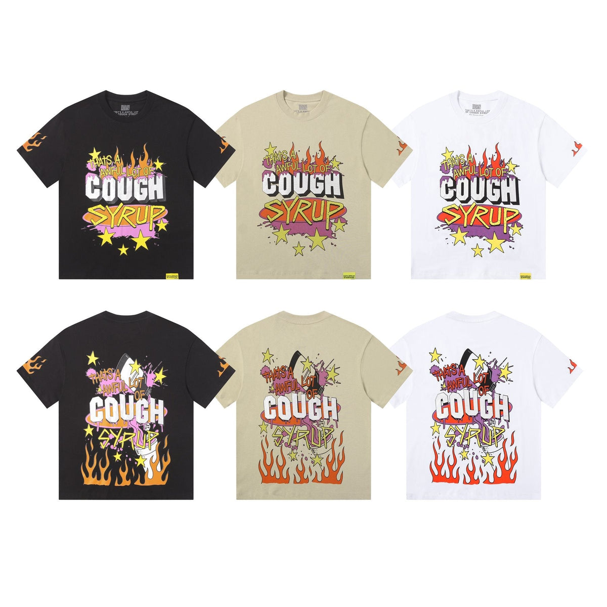 THAT'S A AWFUL LOT OF COUGH SYRUP Flame Graphic Short-Sleeve T-Shirt