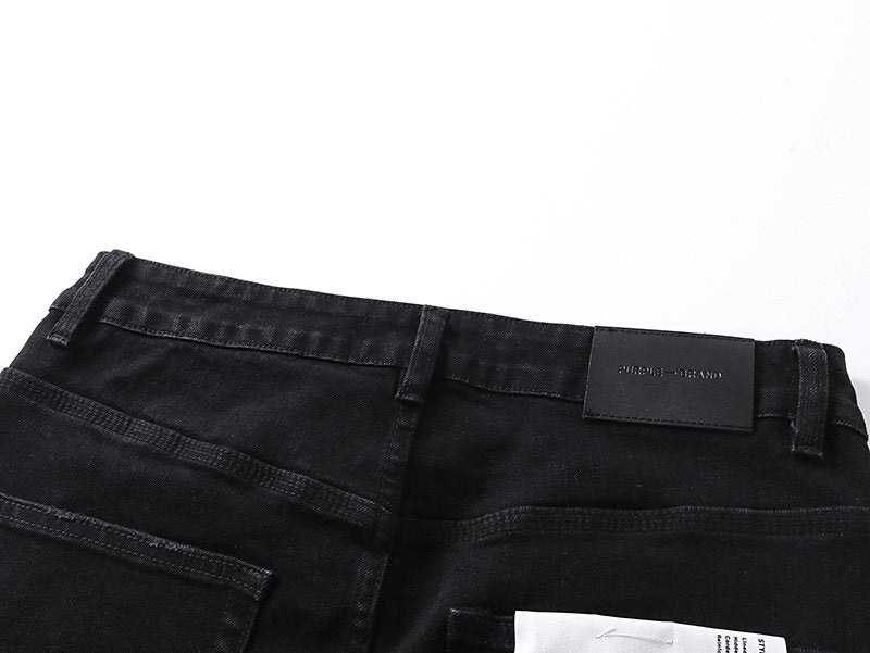 Purple Brand Rhinestone Splatter Black Jeans