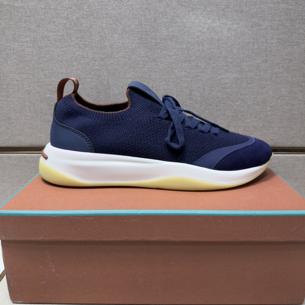 Loro Piana Men's Mixed-Material Low-Top Sneakers