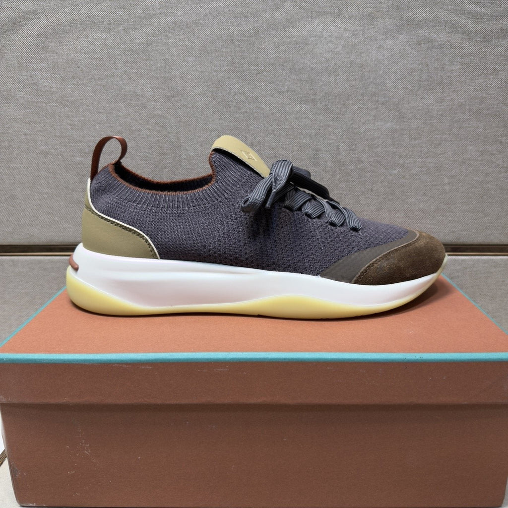 Loro Piana Men's Mixed-Material Low-Top Sneakers