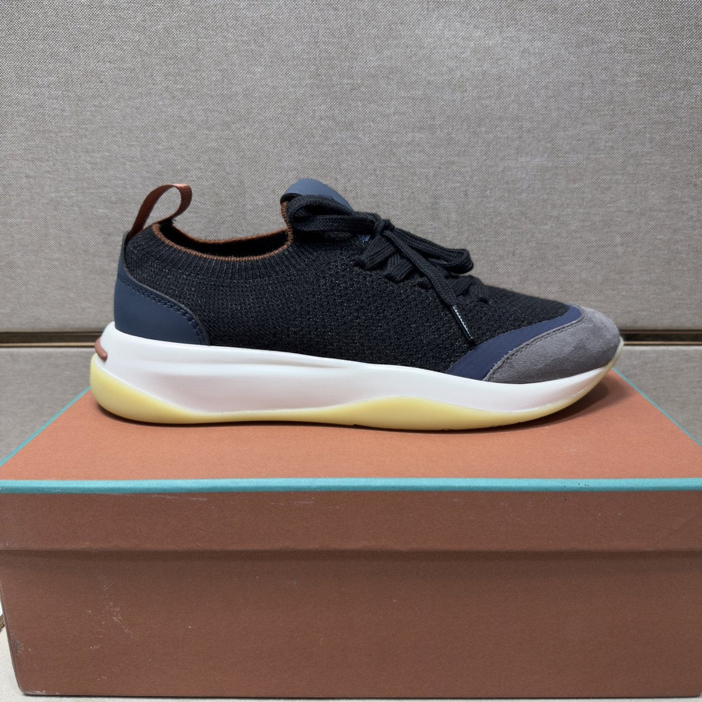 Loro Piana Men's Mixed-Material Low-Top Sneakers