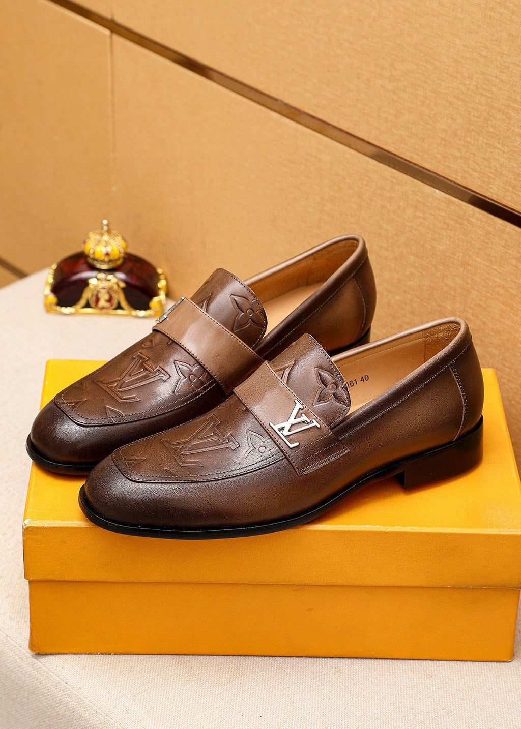 Louis Vuitton Men's Embossed Leather Loafers